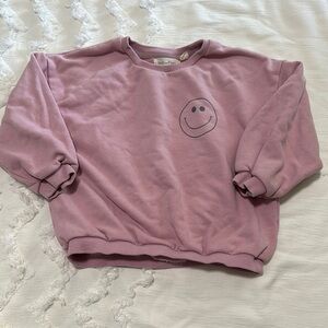 Pink Smiley Face Sweatshirt Set